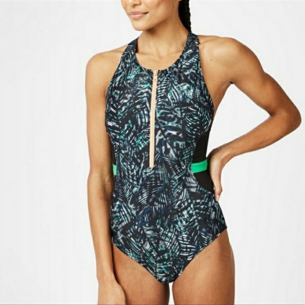Sweaty Betty Wave Zip Thru One Piece Swimsuit